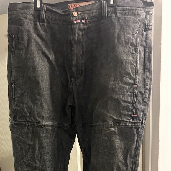 Vintage Y2K Willie + Esco Dungaree Jeans Dark Gray Charcoal Streetwear 42 x 47 - Picture 4 of 12